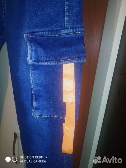 Джинсы на флисе 140-146 и полукомбинезон зимний