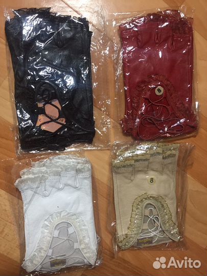 Кожаные Перчатки с открытыми пальчиками