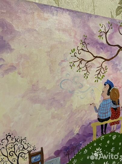 Картина холст акрил 60x60