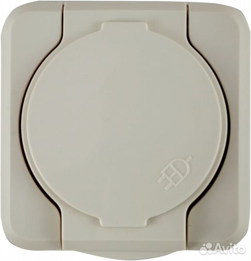 Розетка накладная First с заземлением с крышкой цв