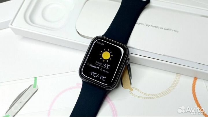 Часы apple watch 9 45 mm (с яблоком)