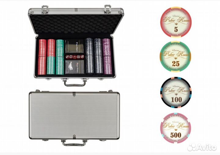 Покерный набор 300 фишек с керамическими фишками