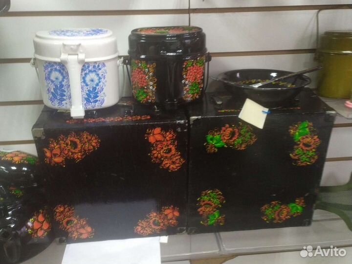 Котелок солдатский алюминиевый хохлома +