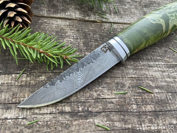 Финка дамасская сталь