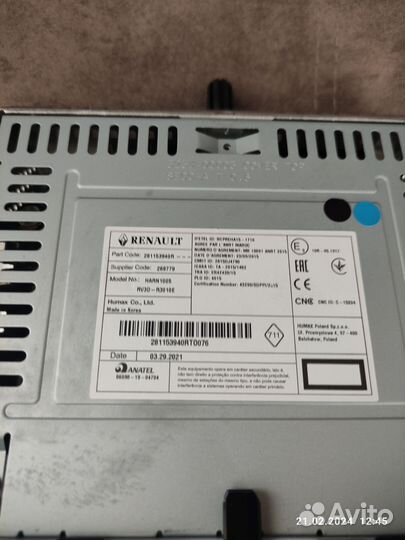 Оригинальное штатное гу на Renault Sandero II