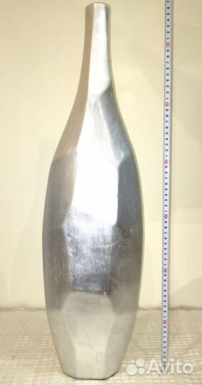 Ваза напольная интерьерная, цвет- серебро
