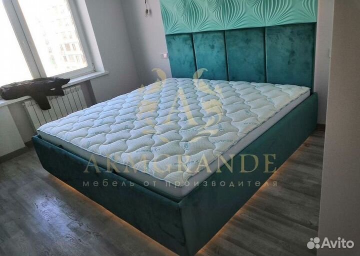 Кровать с мягким изголовьем с гарантией