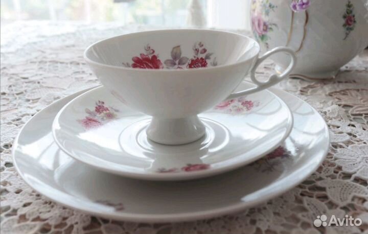 Чайное трио Alka Kunst Kaiser фарфор Германия