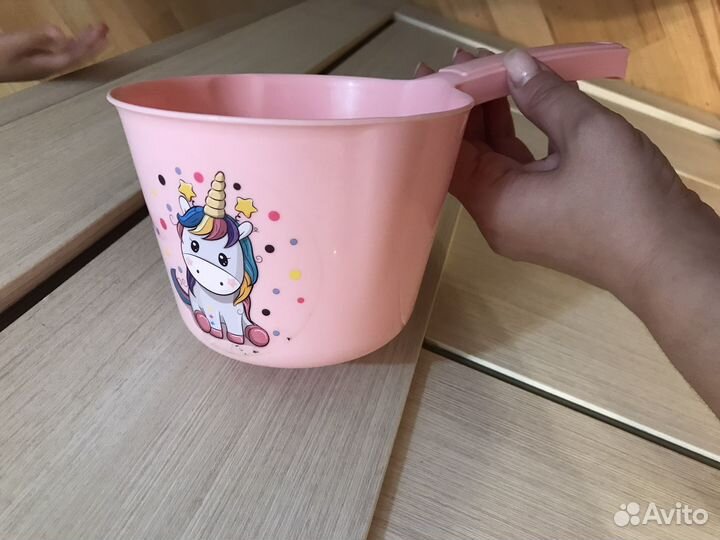 Ванночка для купания с термометром с горкой и кофш