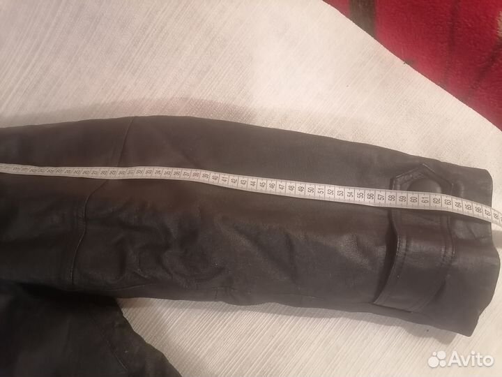Кожаный плащ мужской длинный 56 размер