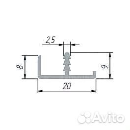 Профиль integro окантовочный врезной, для плиты 18