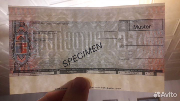 Германия-банковский чек (образец)