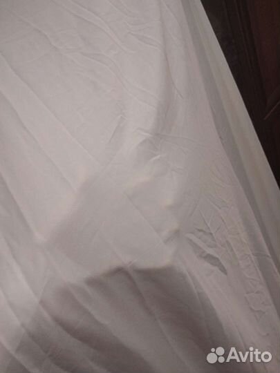 Тюль белая с утяжелителем(не прозрачная)