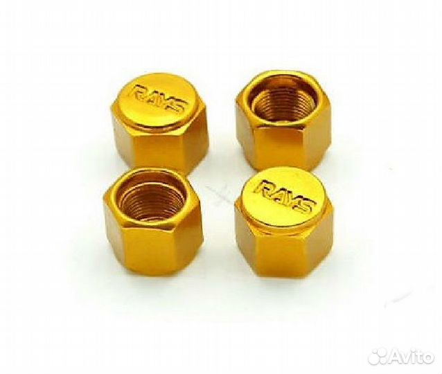 Колпачки на ниппеля - Rays (Золотой)