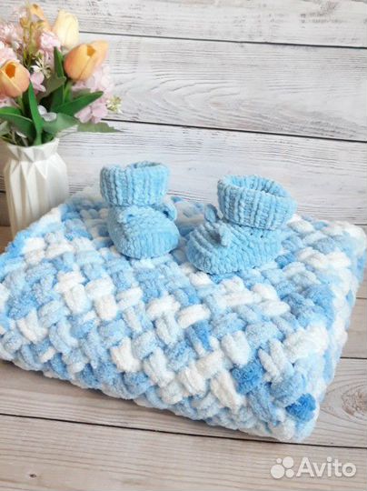 Детский вязаный плед