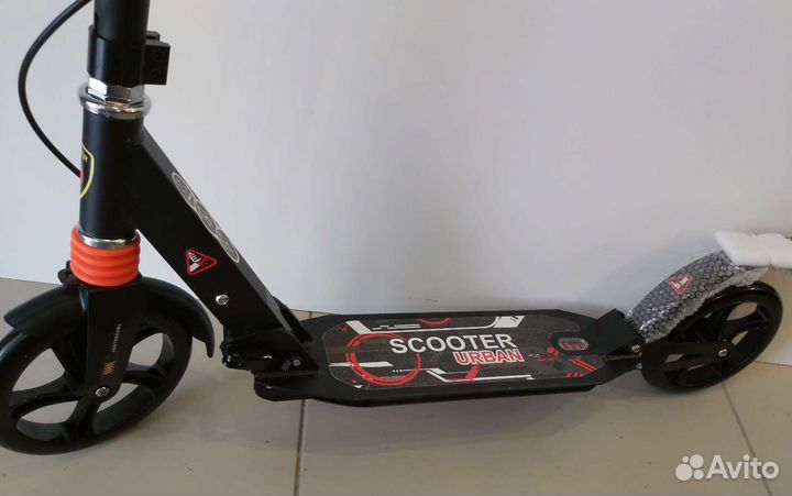 Самокат урбан с ручным тормозом и двумя амортизато