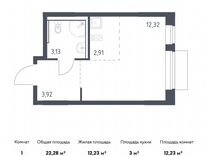 Квартира-студия, 22,3 м², 16/16 эт.