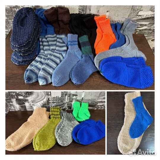 Носки ручной вязки шерстяные