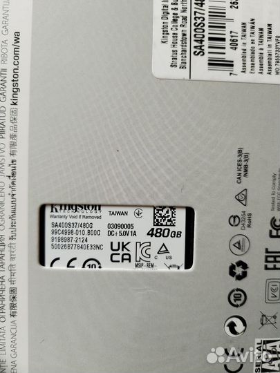 SSD KingSton 480 гб A400 2.5