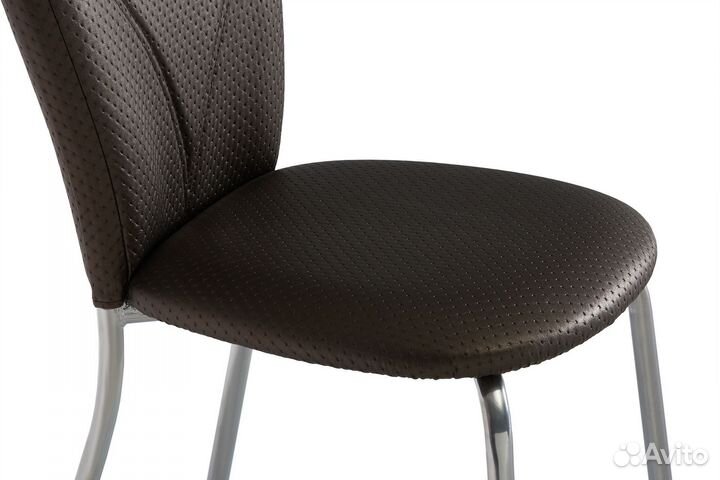 Стул роджер под хром/экокожа коричневый капитон П3