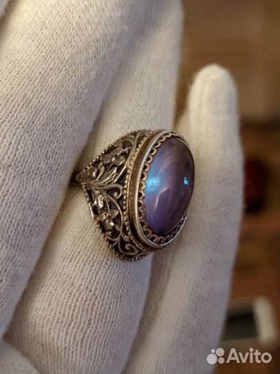 Кольцо с александритом серебро СССР 875 проба