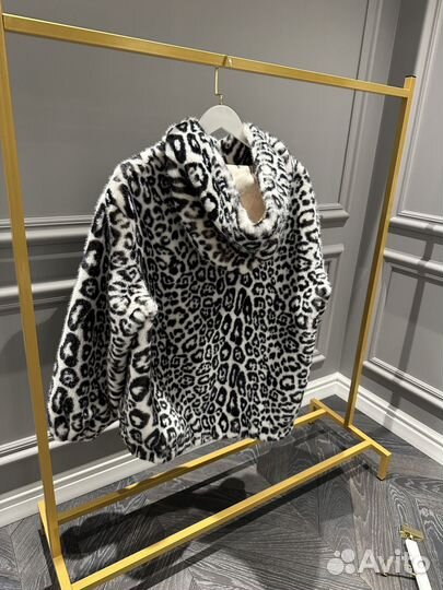 Шуба из эко меха леопардовая 44-48