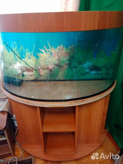 Аквариум с тумбой на 150 л. круглый (полусфера)