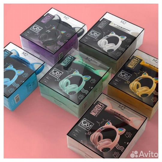 Наушники со светящимися ушками кошки