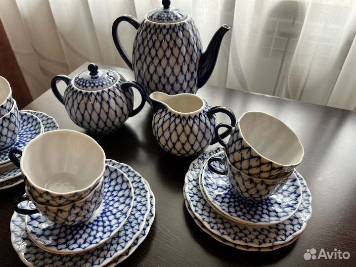 Сервиз кофейный кобальтовая сетка лфз не сортовый