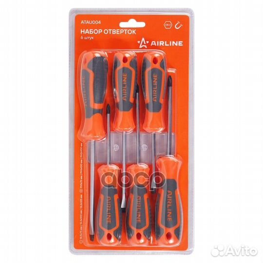 Набор отвёрток 6 пр. (SL5, SL6, PH1, PH2) блист