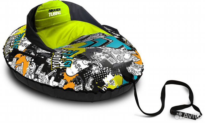 Тюбинг ватрушка Ника машинка 95 см со спинкой