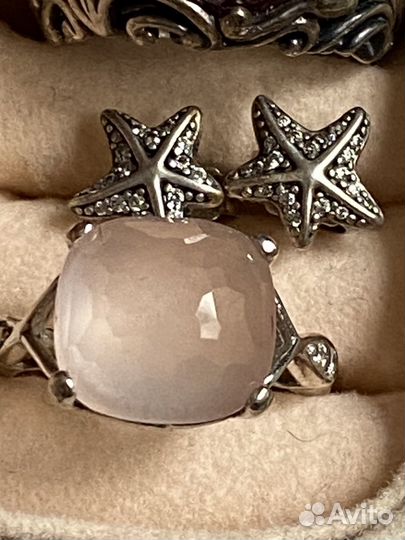 Pandora серьги кольца