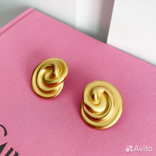 Винтажные позолоченные серьги Anne Klein