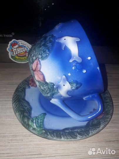 Чашка большая с блюдцем