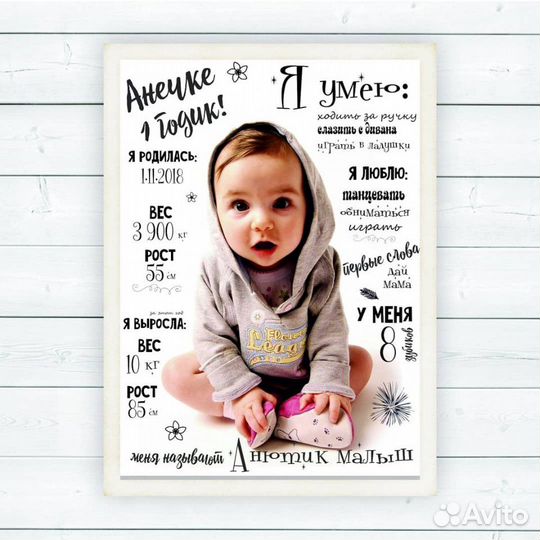 Метрики, подушки, открытки, коллажи