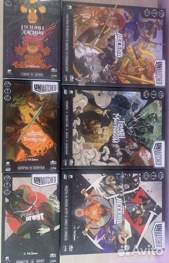 Unmatched 6 частей настольная игра файтинг