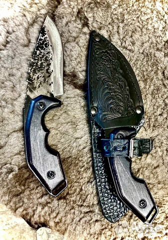 Нож шкуросъемный «Акула» с кож чехлом