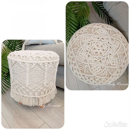 Пуфы и подушки макраме+мастер-класс