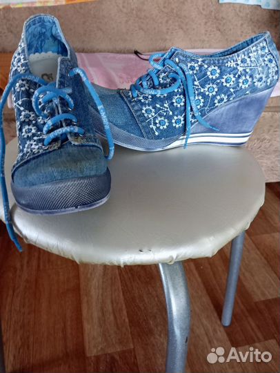 Туфли летние джинсовые.Новые