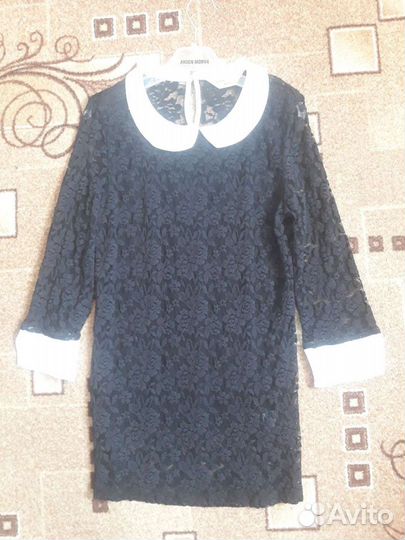 Блузка школьная, стрейч,гипюр, рост 152-158