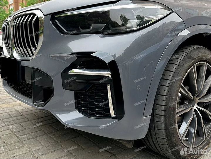 Клыки верхние BMW X5 G05 черный глянец