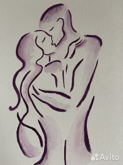 Картина в спальню на холсте акрилом диптих