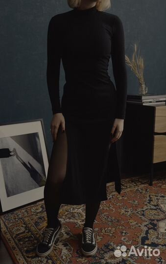 Платье лапша миди с разрезами