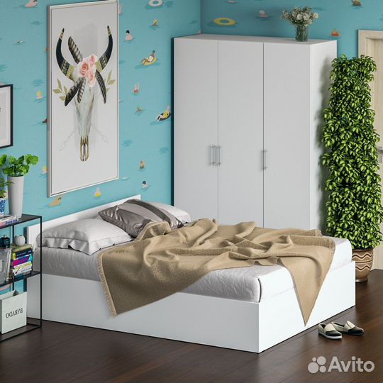 Спальный гарнитур белый № 1 Стандарт с кроватью 1600, цвет белый, спальное место 1600х2000 мм., без