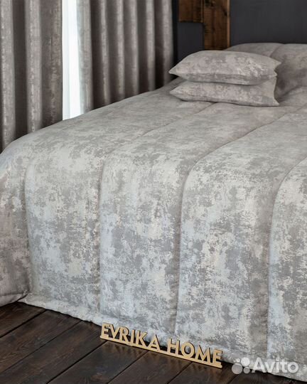 Покрывало мрамор софт Зарина светло-серый новое