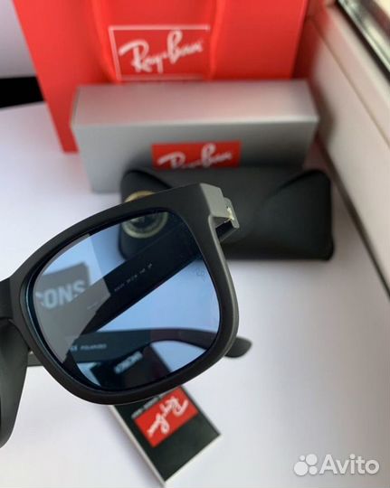 Очки ray ban Justin polaroid голубые