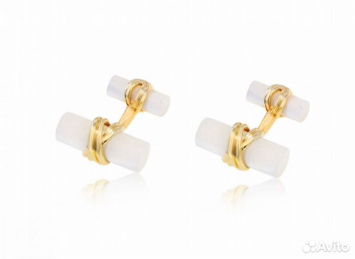 Золотые запонки Tiffany с перламутром 31 ct