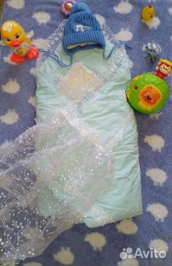 Конверт одеяло на выписку зима овчина