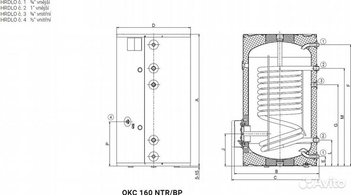 Бойлер косвенного нагрева Drazice OKC 125 NTR