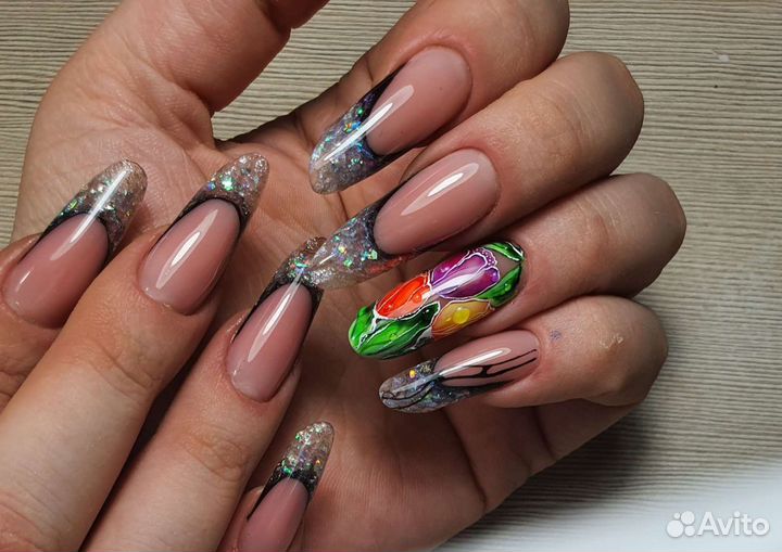 Наращивание ногтей,Педикюр